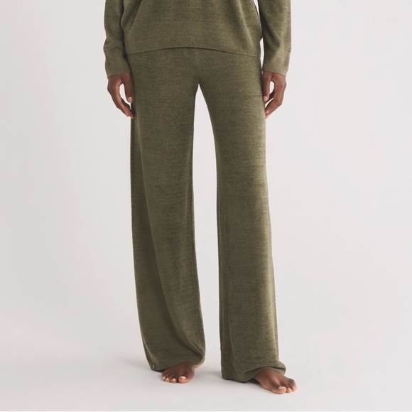 Barefoot Dreams Pants - Barefoot Dreams Cozy Chic Ultra Lite Relaxed Fit Wide-Leg Pants - Olive Green